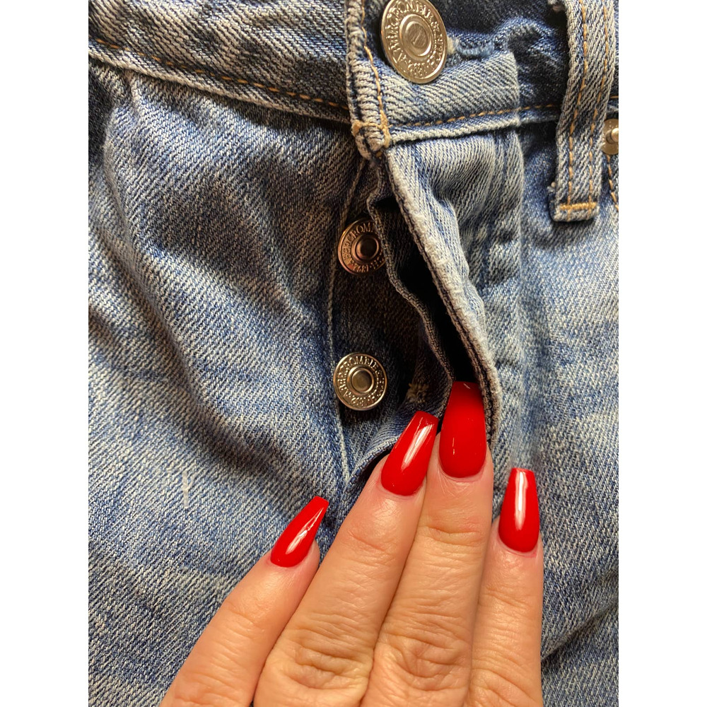 AF High Rise Distressed Button Fly Shorts 0 - Picture 4 of 5